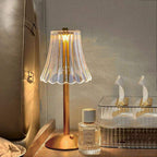 Ribbed Crystal Table Lamp — Cordless & Rechargeable