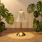 Ribbed Crystal Table Lamp — Cordless & Rechargeable