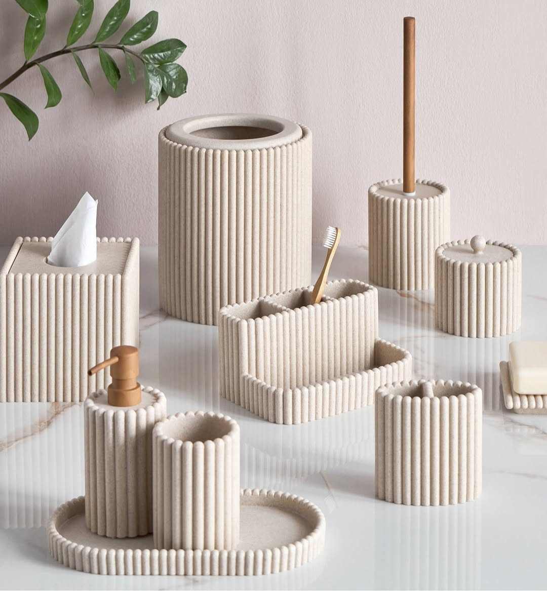 The Artisan Sandstone Scalloped Suite (Set Of 2)