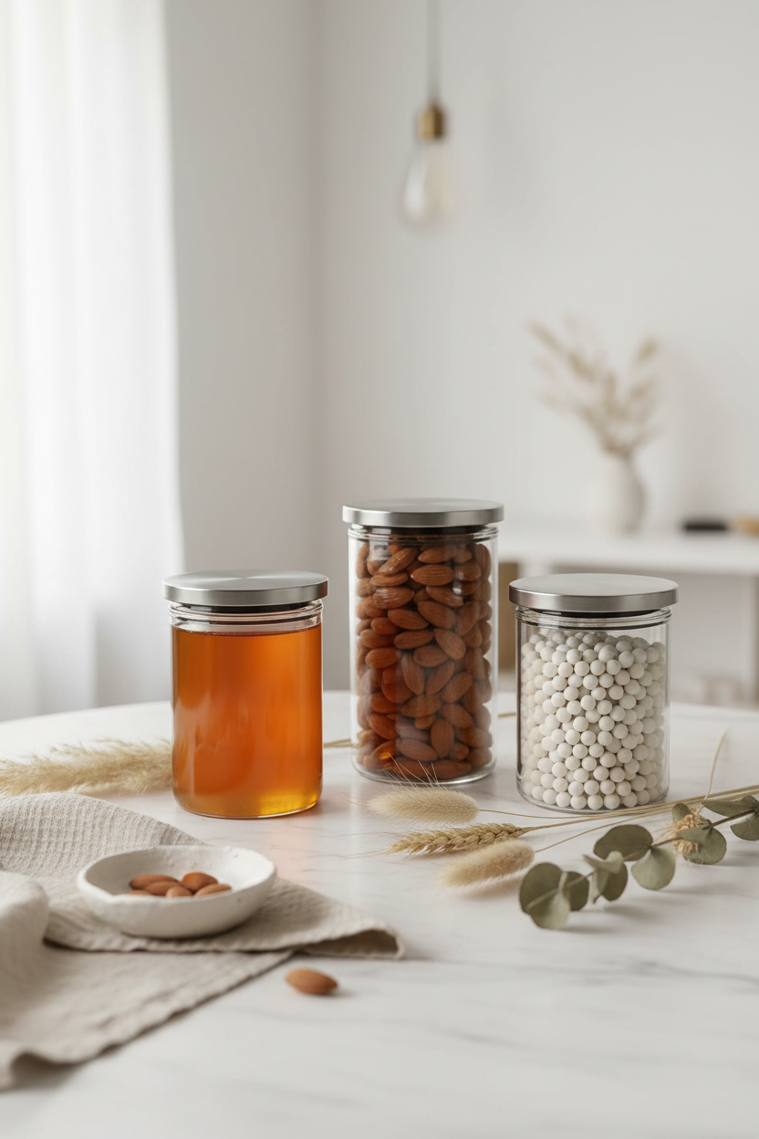 Minimal Glass Storage Canisters — Set of 3
