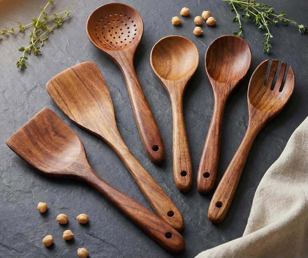 Artisan Wooden Cooking Utensils 6-Piece